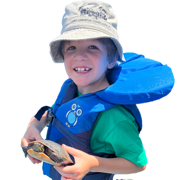 Kid with turtle